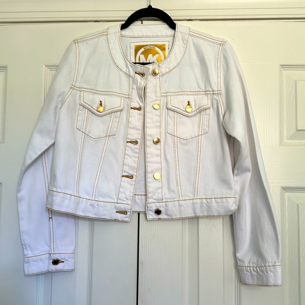 {Michael Kors} White Denim Jacket. NWOT.